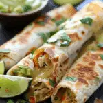 Avocado Chicken Flautas With Honey Lime Dipping Sauce