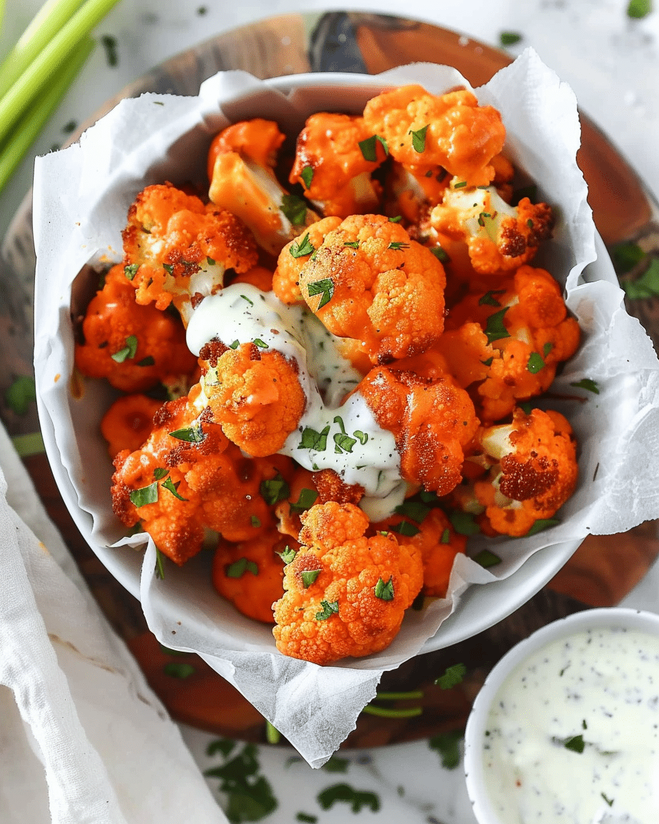 Baked Buffalo Cauliflower Bites