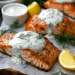 Baked Salmon With Lemon Dill Sauce