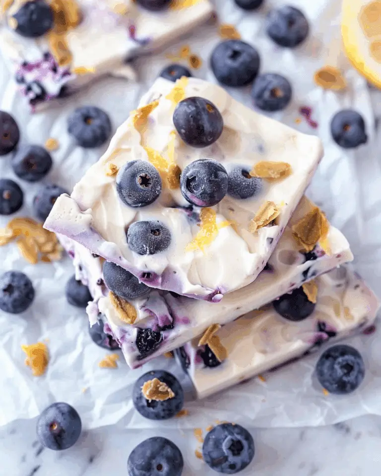 Blueberry Lemon Frozen Yogurt Bark
