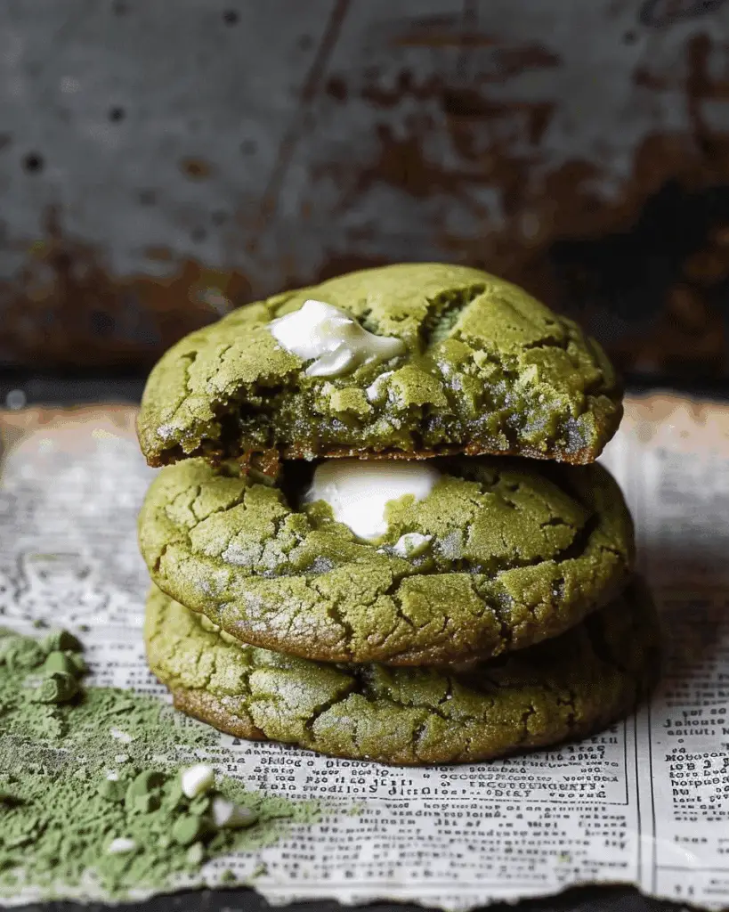 Brown Butter Matcha White Chocolate Chip Cookies