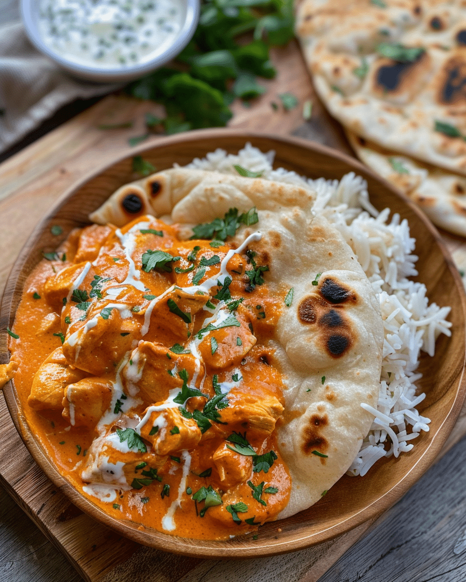 Butter Chicken with Garlic Naan