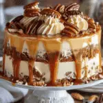 Caramel Butter Pecan Praline Poke Cake