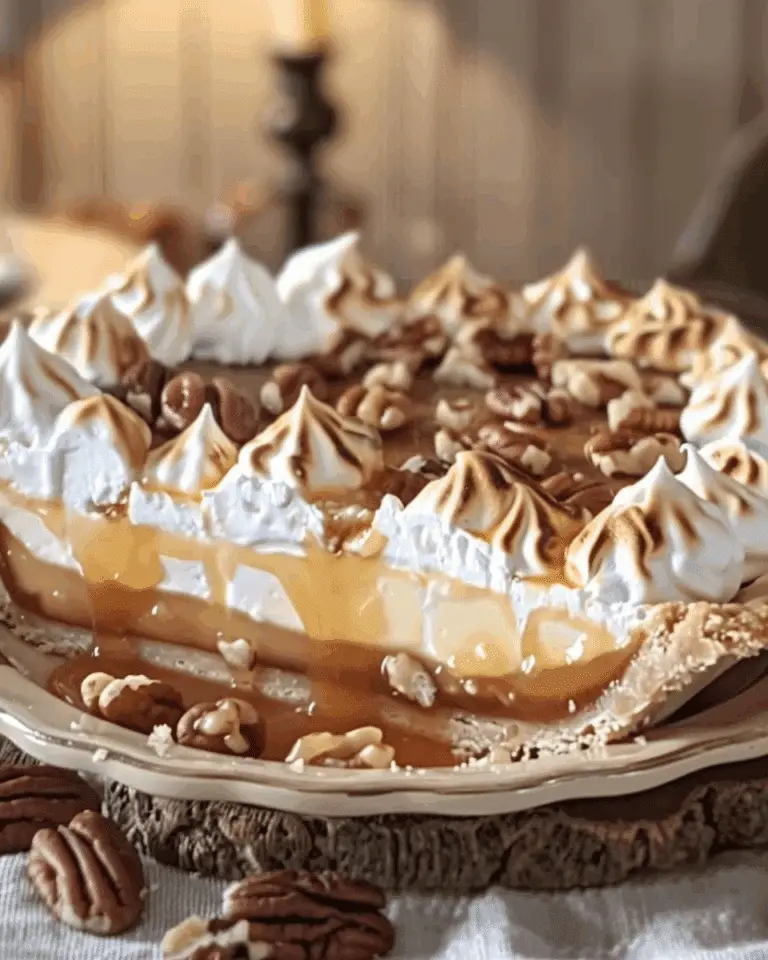 Caramel Pecan Meringue Pie