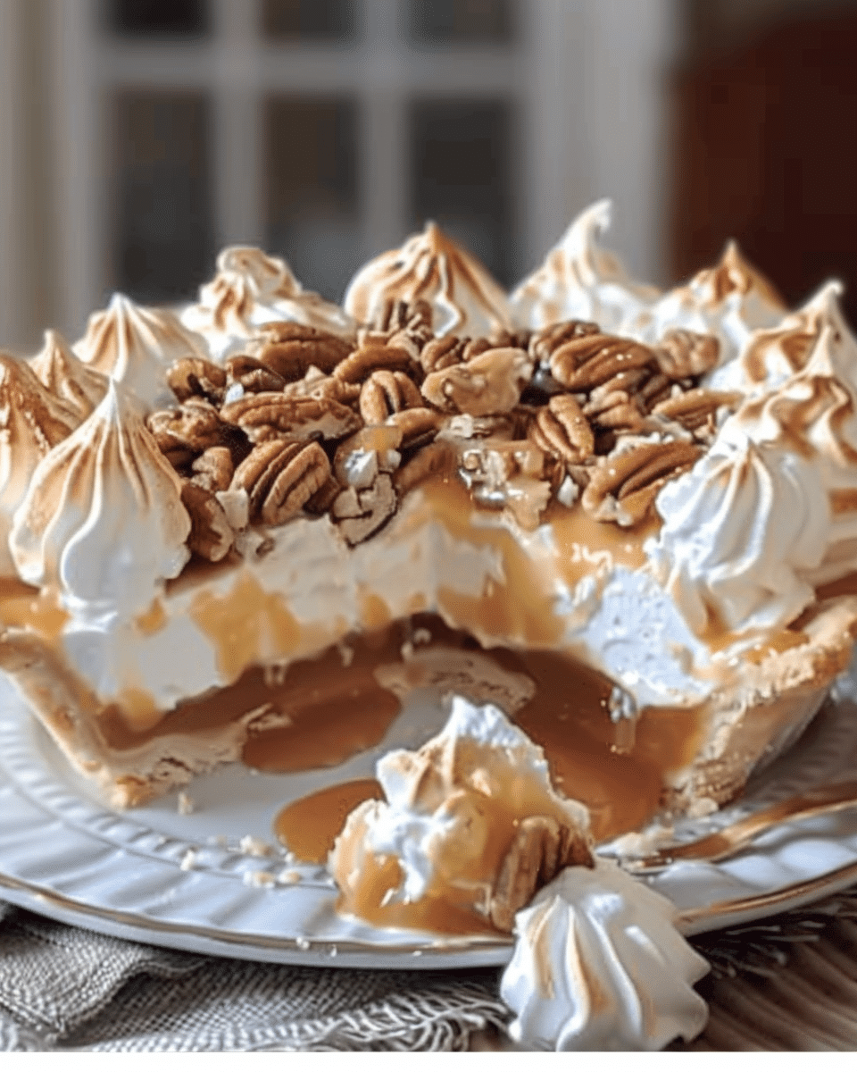 Caramel Pecan Meringue Pie