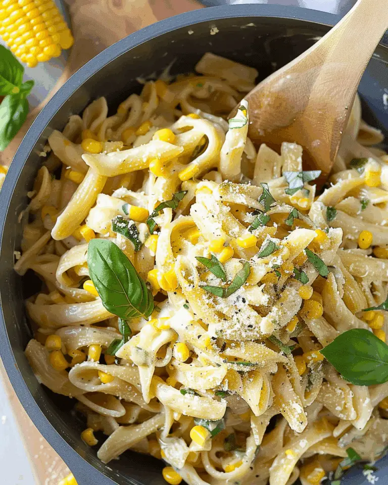 Creamy Sweet Corn and Basil Pasta