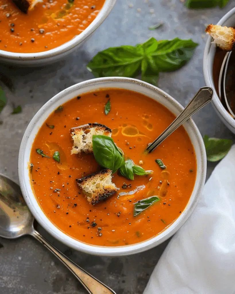 Creamy Tomato Basil Parmesan Soup