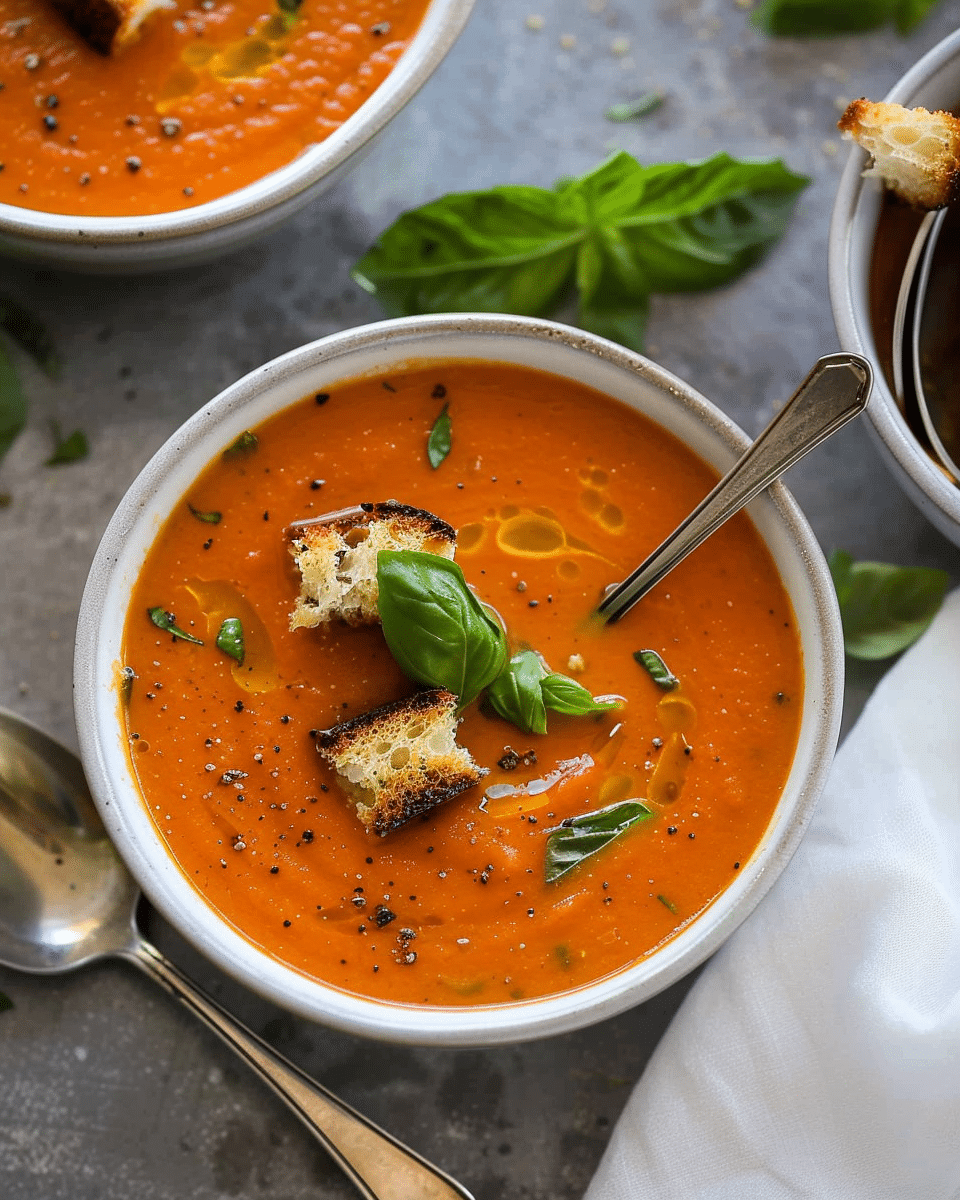 Creamy Tomato Basil Parmesan Soup
