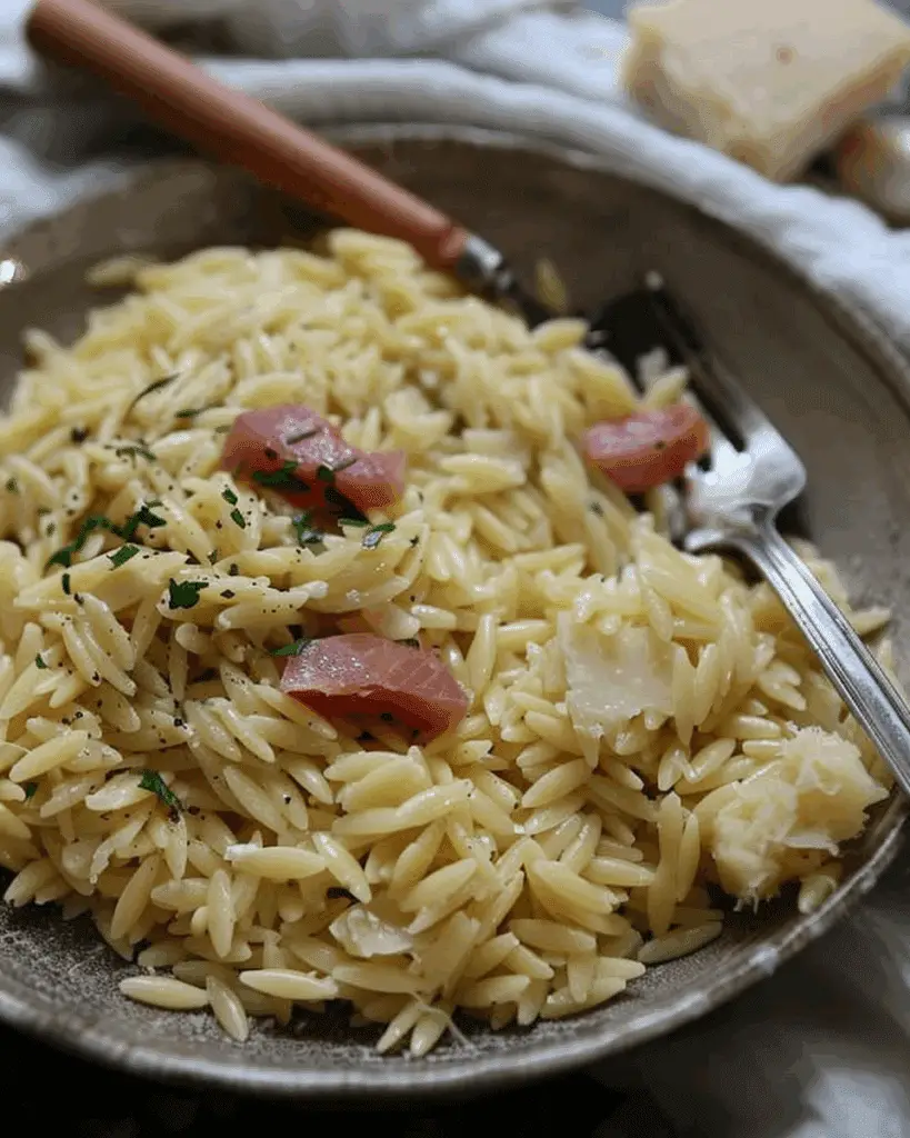 Creamy Garlic Parmesan Orzo