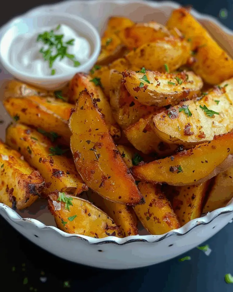 Crispy Garlic Potato Wedges