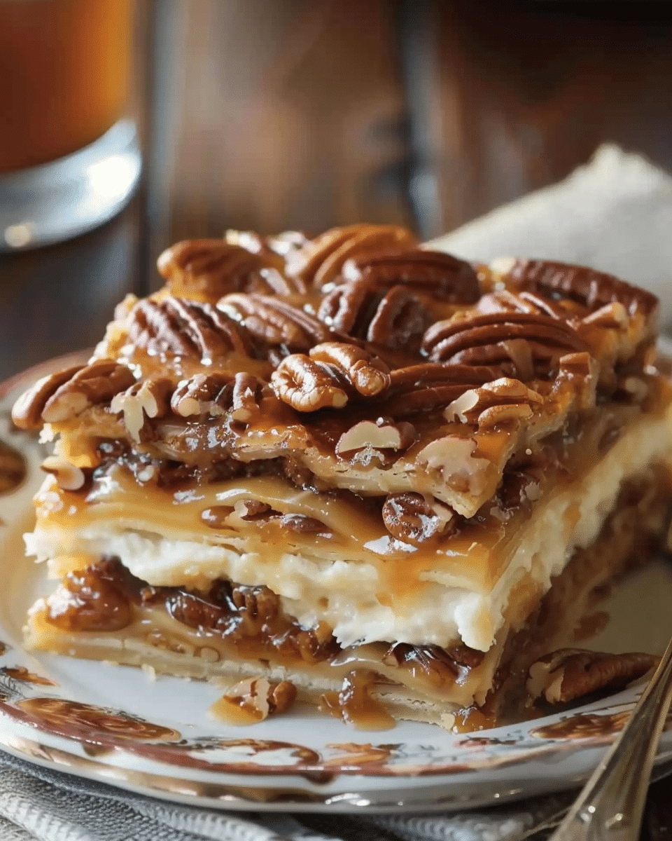 Caramel Pecan Pie Lasagna