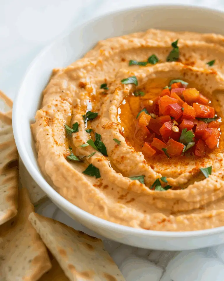 Easy Roasted Red Pepper Hummus