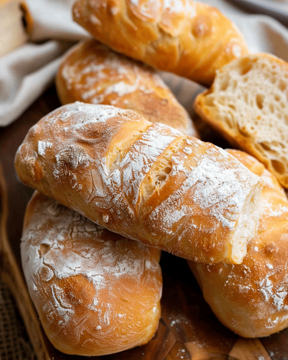 Easy Small Batch Ciabatta Rolls