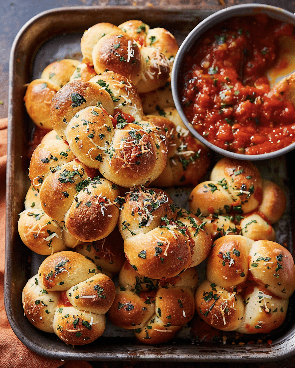 Garlic Knots With Marinara Sauce