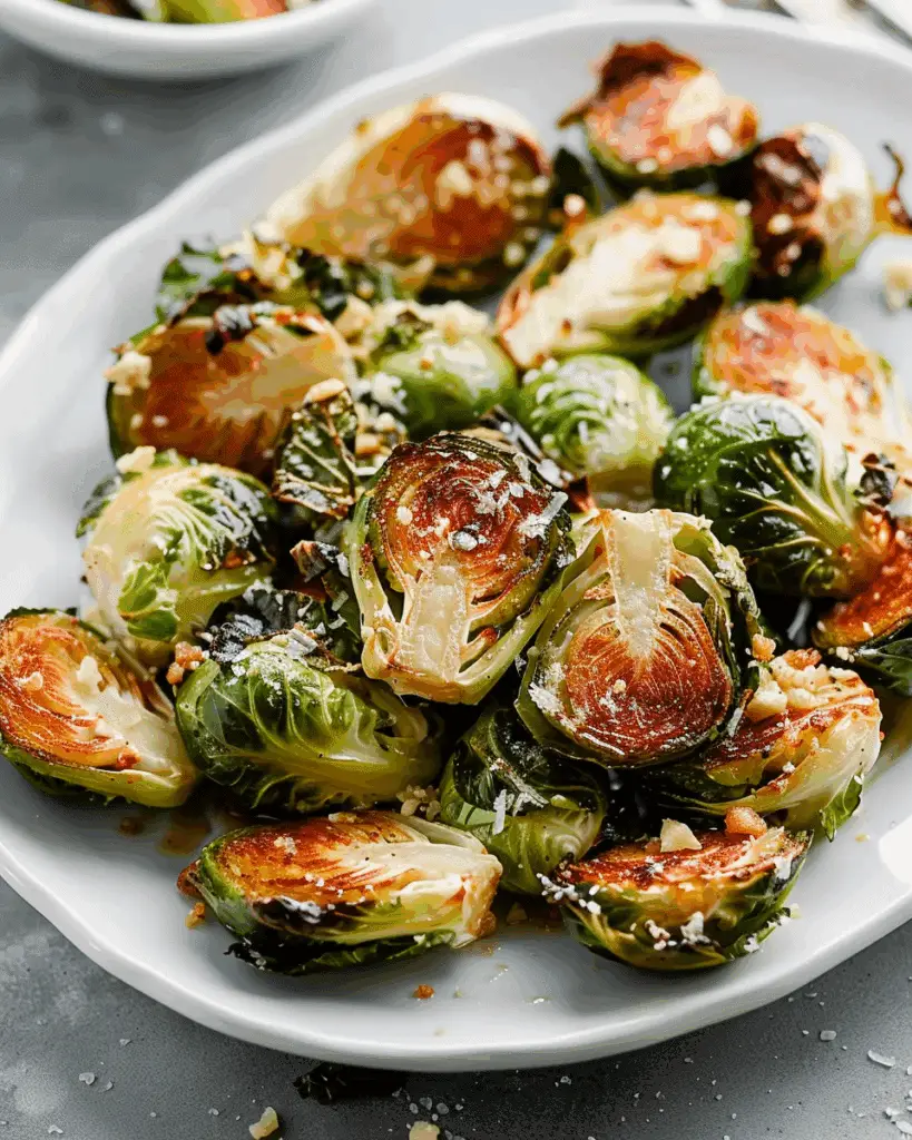 Garlic Parmesan Roasted Brussels Sprouts