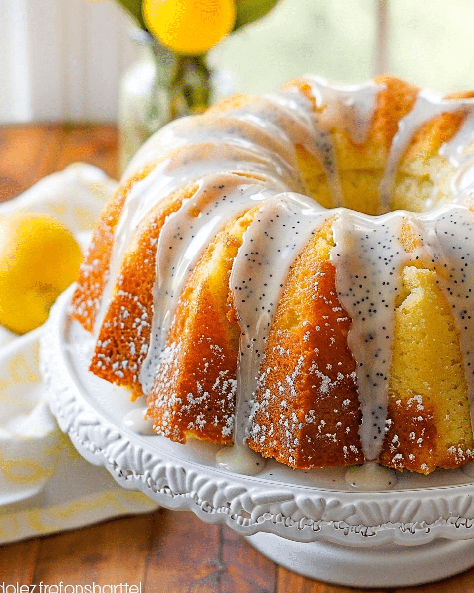 Glazed Lemon Poppy Seed Bundt Cake