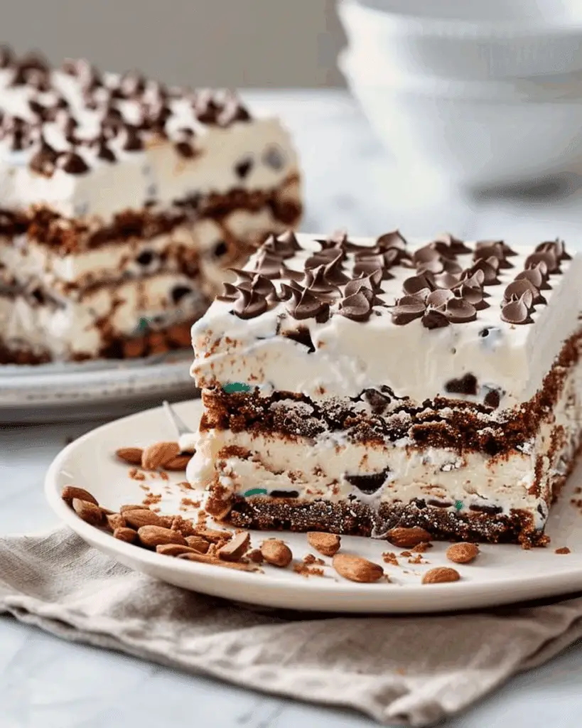 Super Easy M&M Ice Cream Sandwich Cake