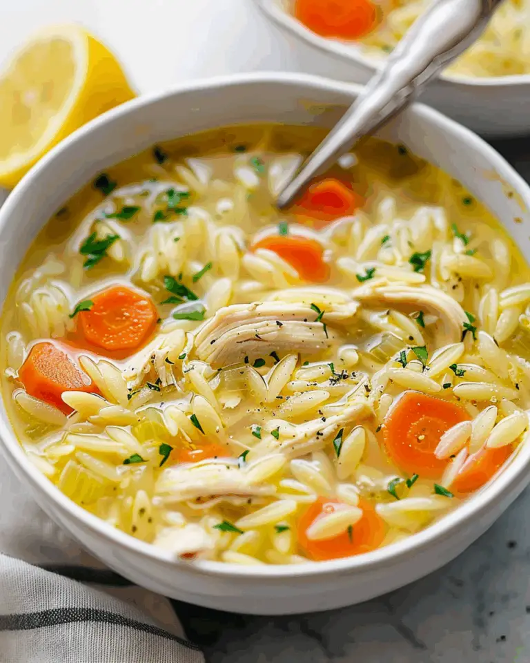 Lemon Chicken Orzo Soup
