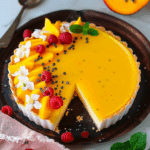 Mango Passionfruit Coconut Panna Cotta Tart