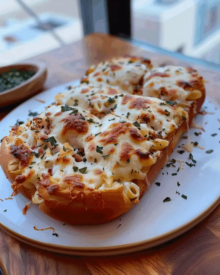 Penne Stuffed Garlic Cheese Bread
