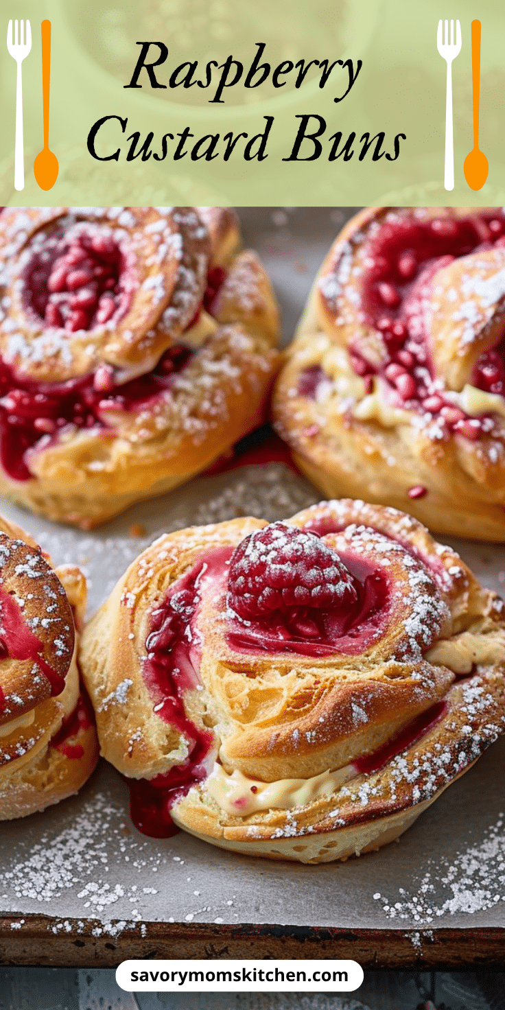 Raspberry Custard Buns | Savory Mom Kitchen
