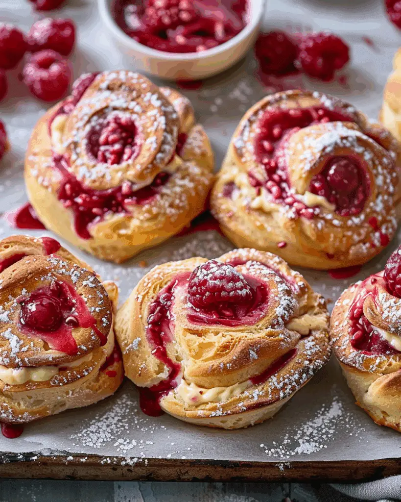 Raspberry Custard Buns