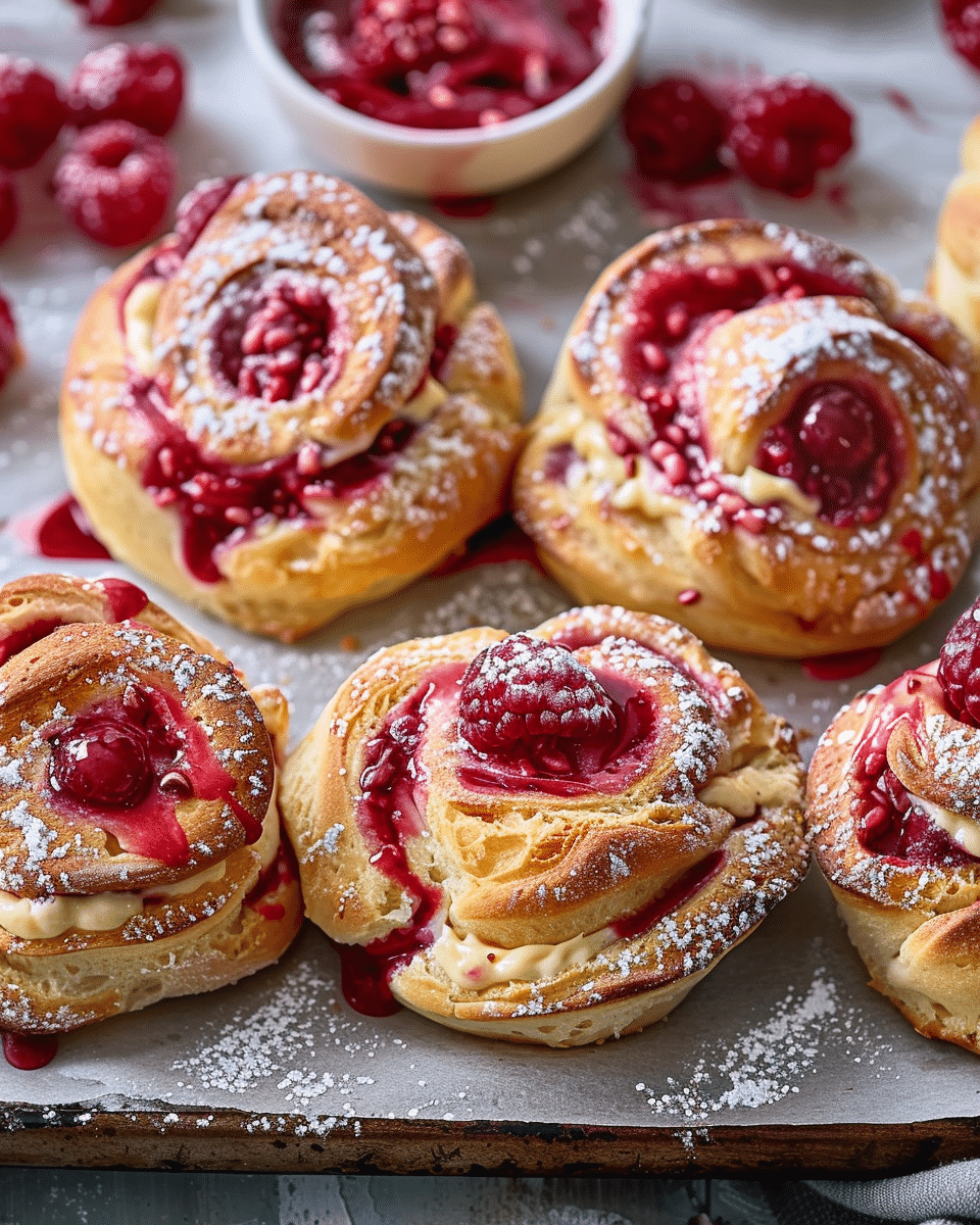 Raspberry Custard Buns