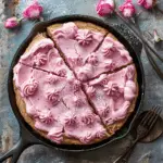 Cast Iron Skillet Cookie with Homemade Pink Frostin