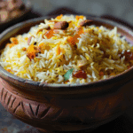 Saffron, Date, and Almond Rice