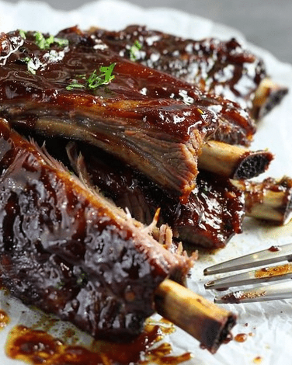 Slow Cooker Barbecued Beef Ribs