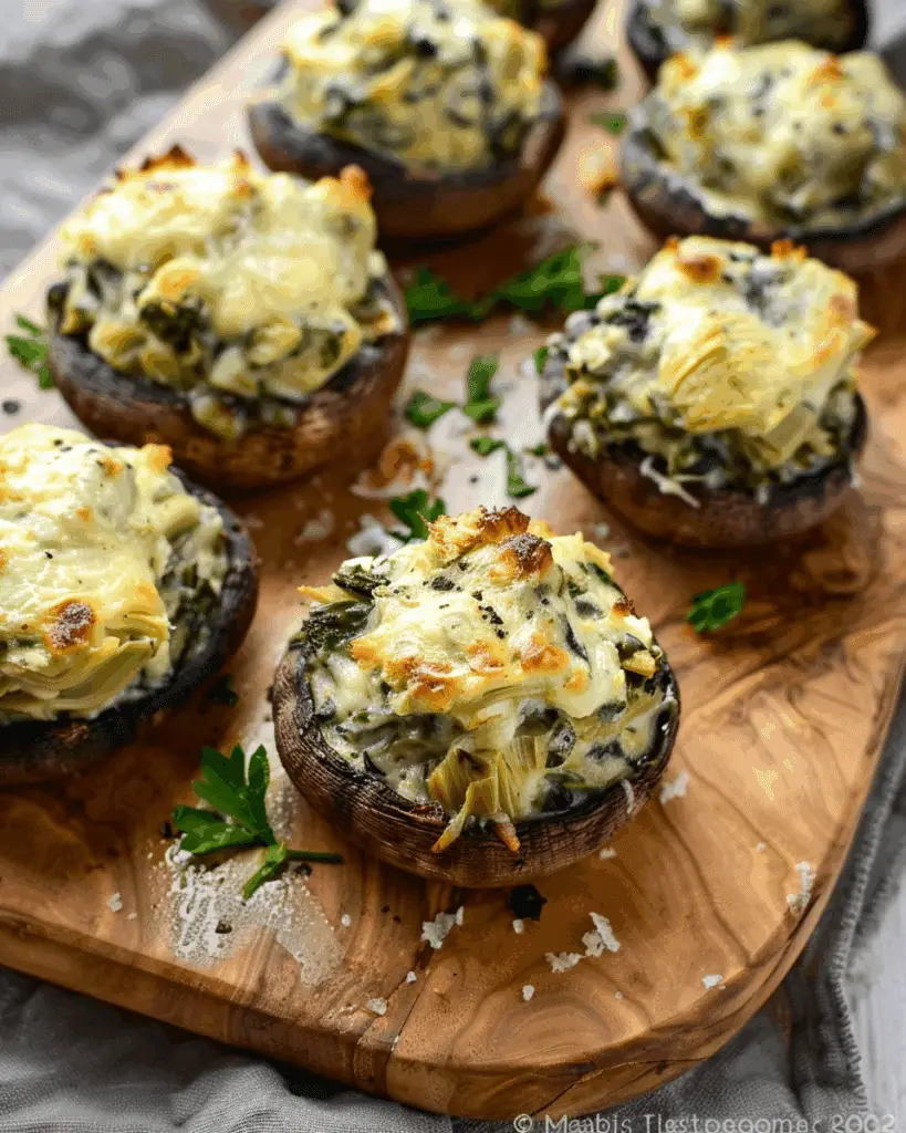 Spinach Artichoke Stuffed Mushrooms