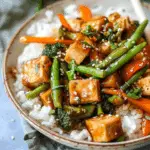 Tofu Stir Fry With Vegetables In A Soy Sesame Sauce