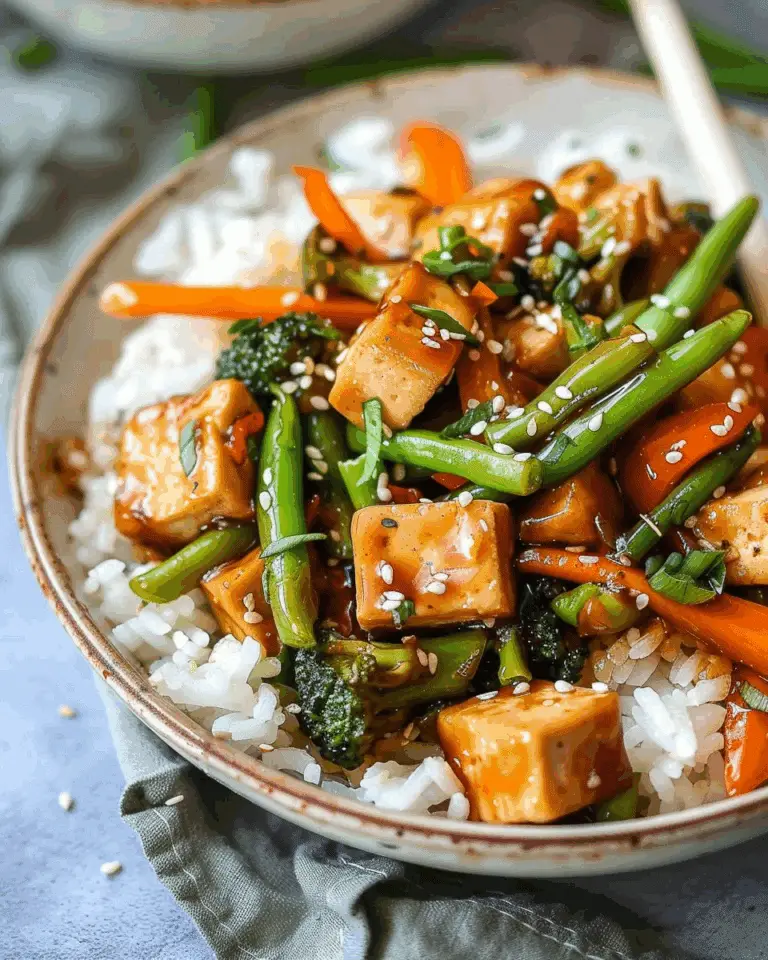 Tofu Stir Fry With Vegetables In A Soy Sesame Sauce