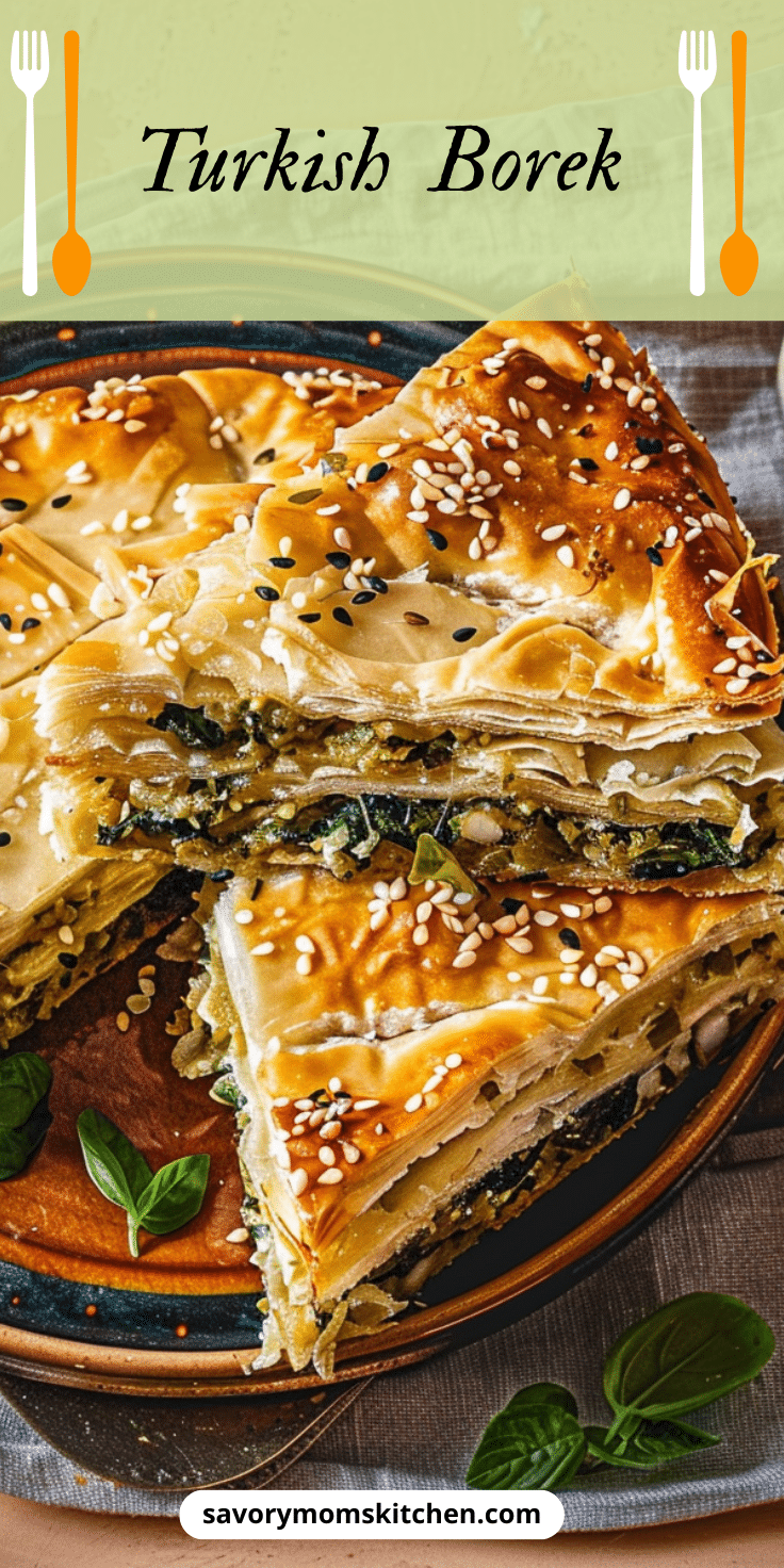 Turkish Börek (Spinach and Cheese Pie) | Savory Mom Kitchen