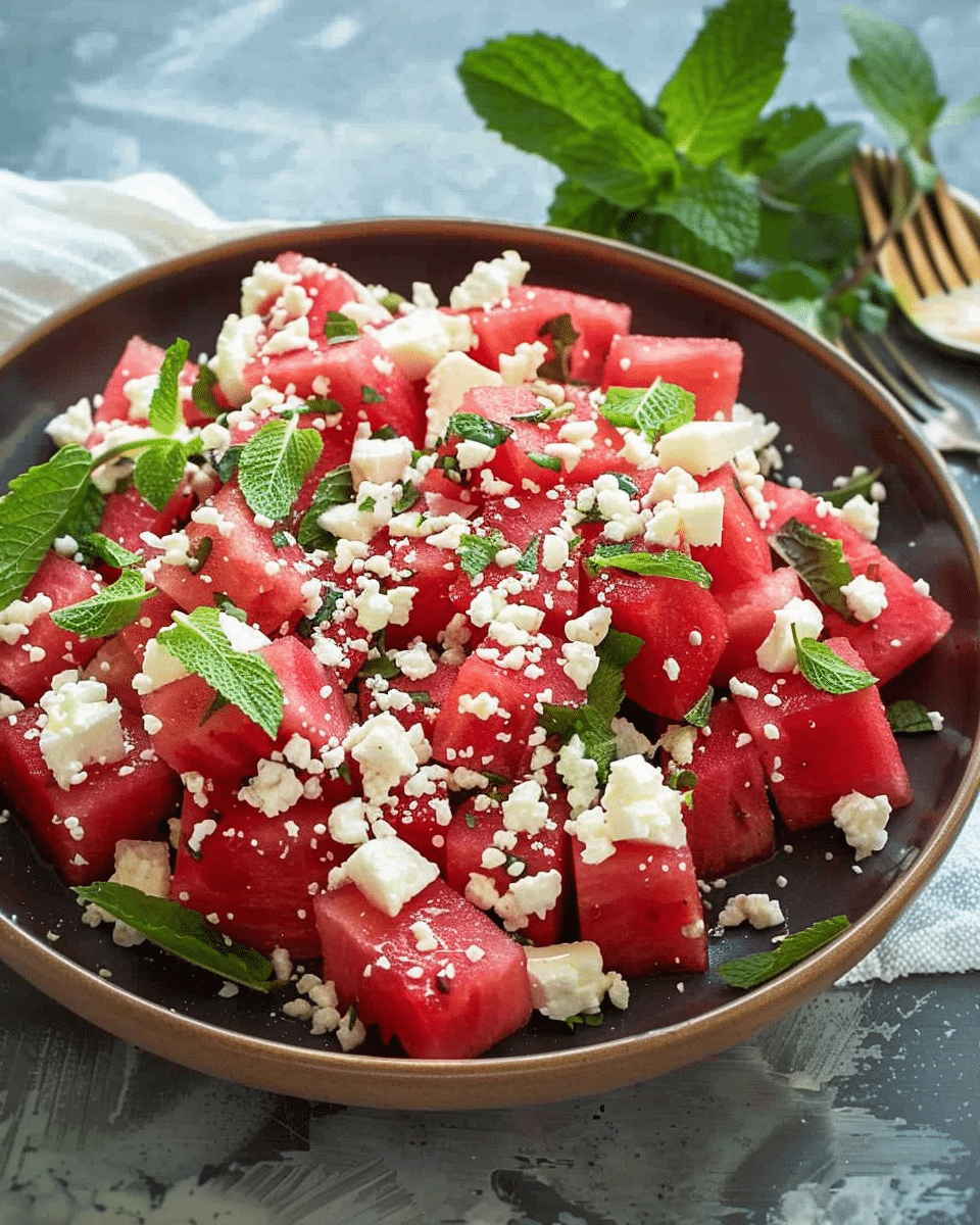 Watermelon Feta Salad with Mint