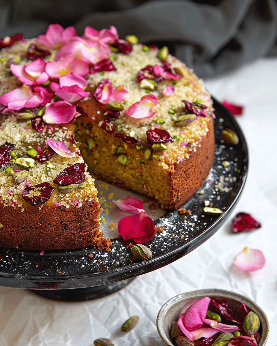 Ottolenghi Pistachio and Rosewater Semolina Cake