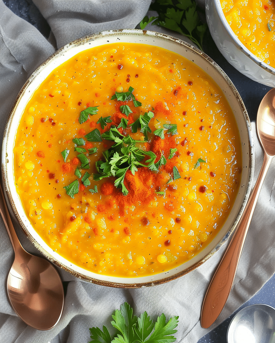 Turmeric Ginger Red Lentil Soup