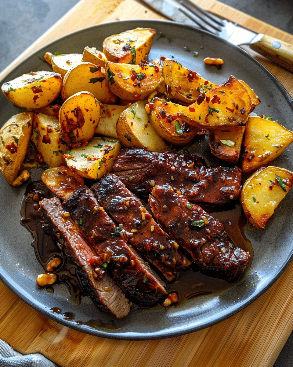 Irresistible Honey Beef with Roasted Potatoes in 30 Minutes