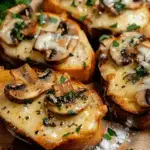Cheesy Garlic Mushroom Bruschetta