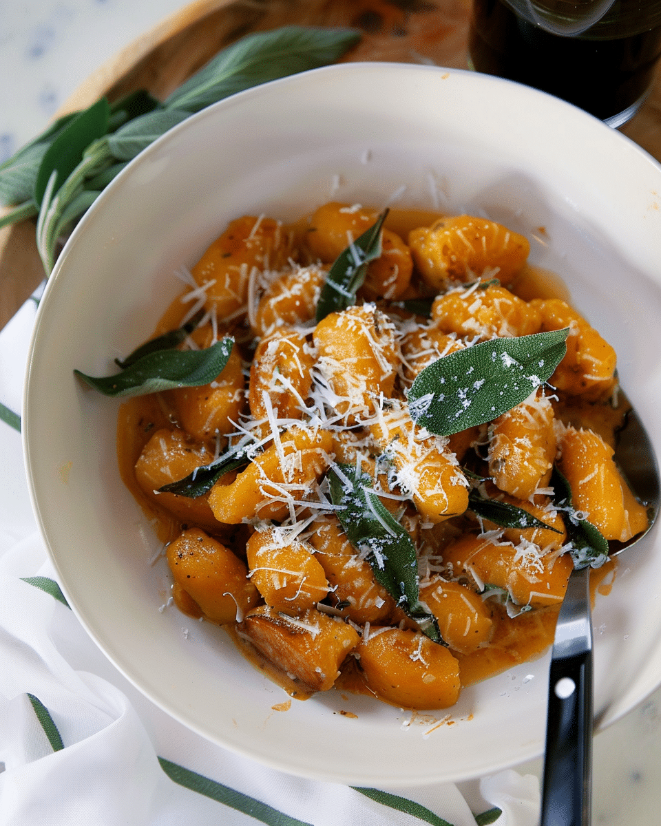 Sweet Potato Gnocchi in Brown Butter Sage Sauce
