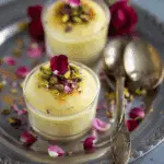 Saffron-Pistachio-Rose Panna Cotta