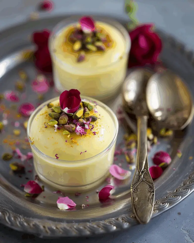 Saffron-Pistachio-Rose Panna Cotta