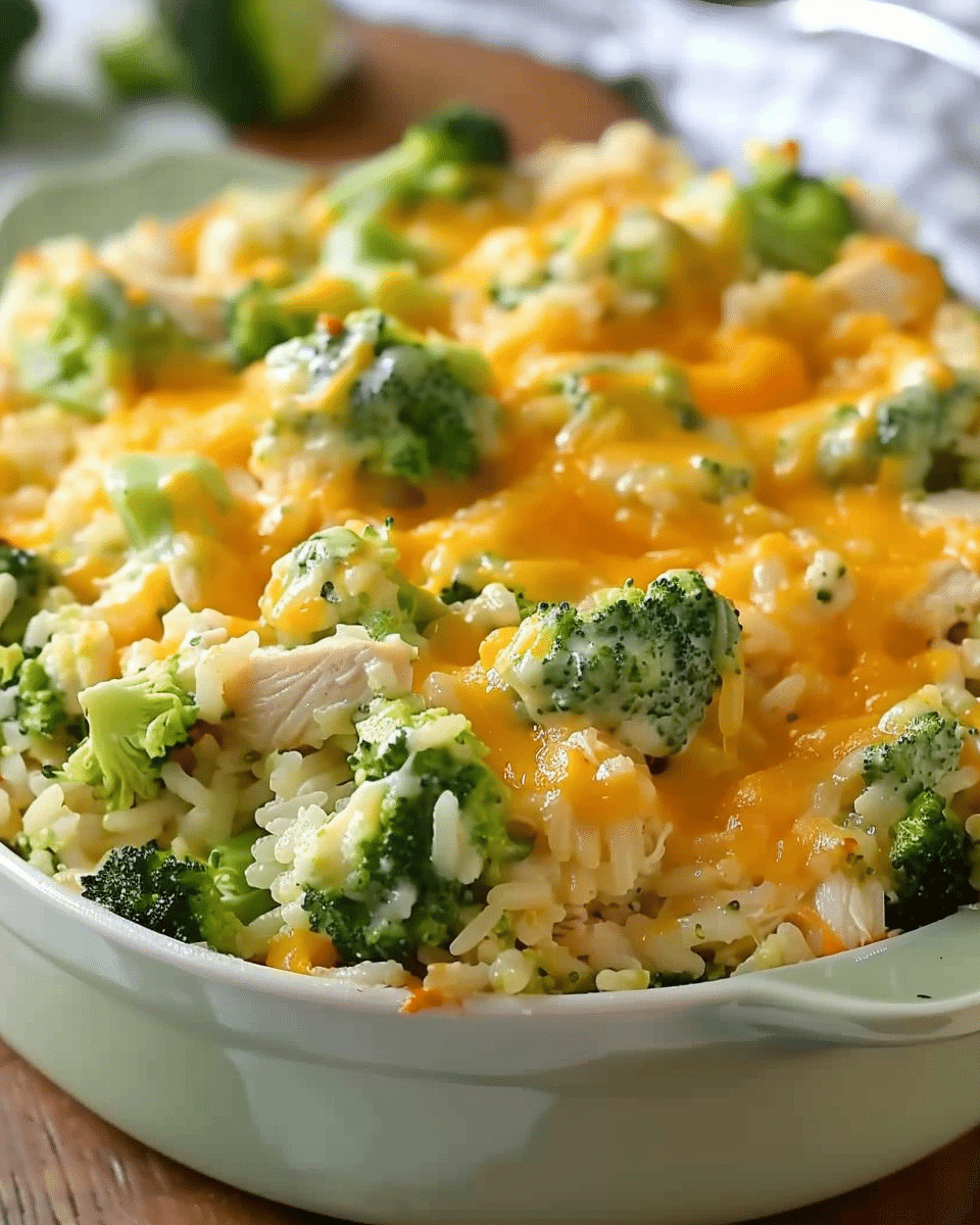 Broccoli, Rice, Cheese, and Chicken Casserole