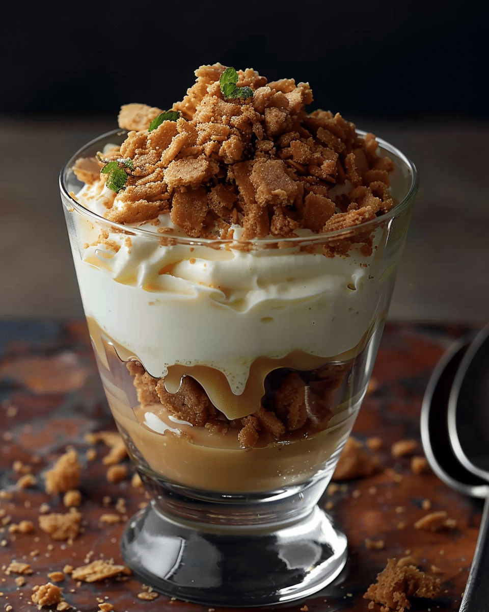 Butterscotch Pudding Parfait with Gingersnap Crumble