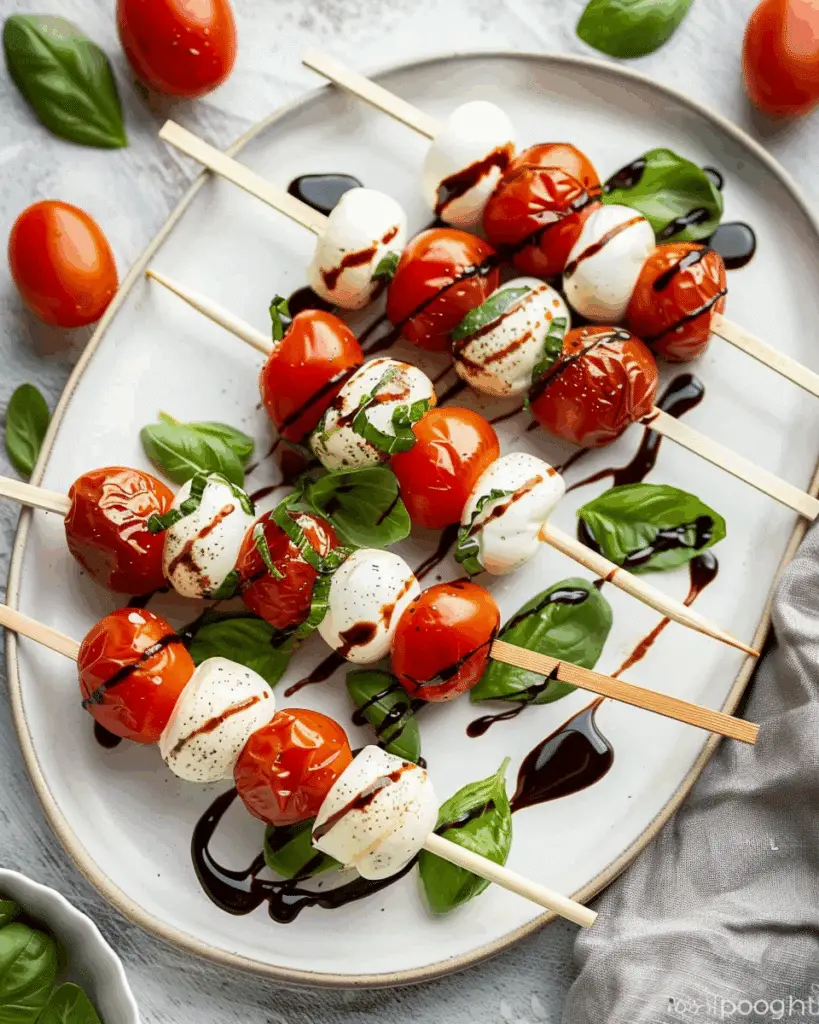 Caprese Skewers with Balsamic Drizzle