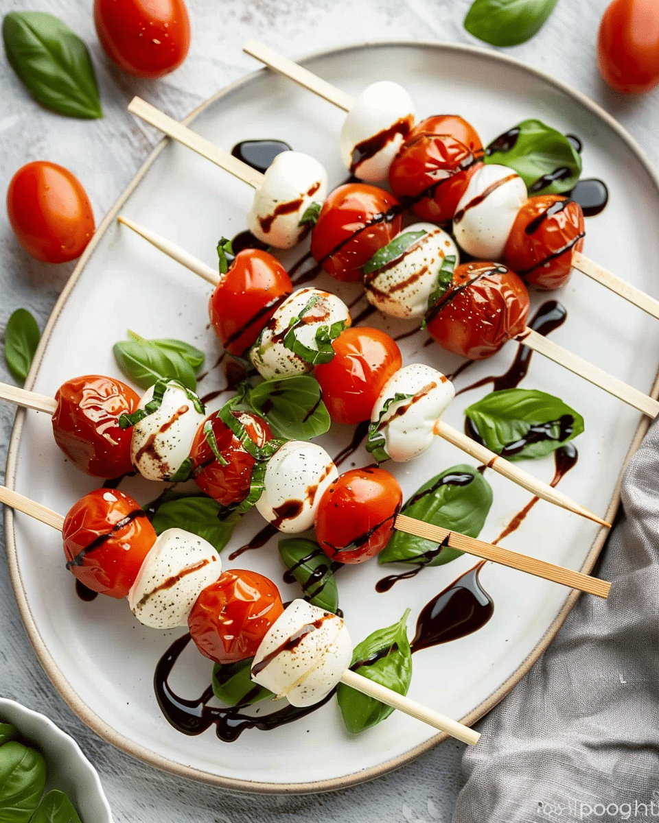 Caprese Skewers with Balsamic Drizzle