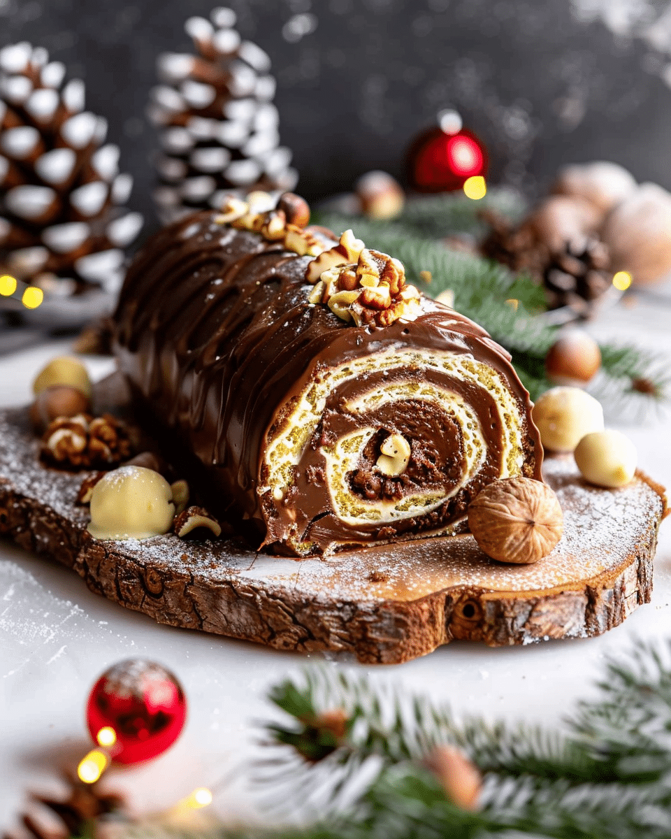 Chocolate, Hazelnut & Caramel Yule Log