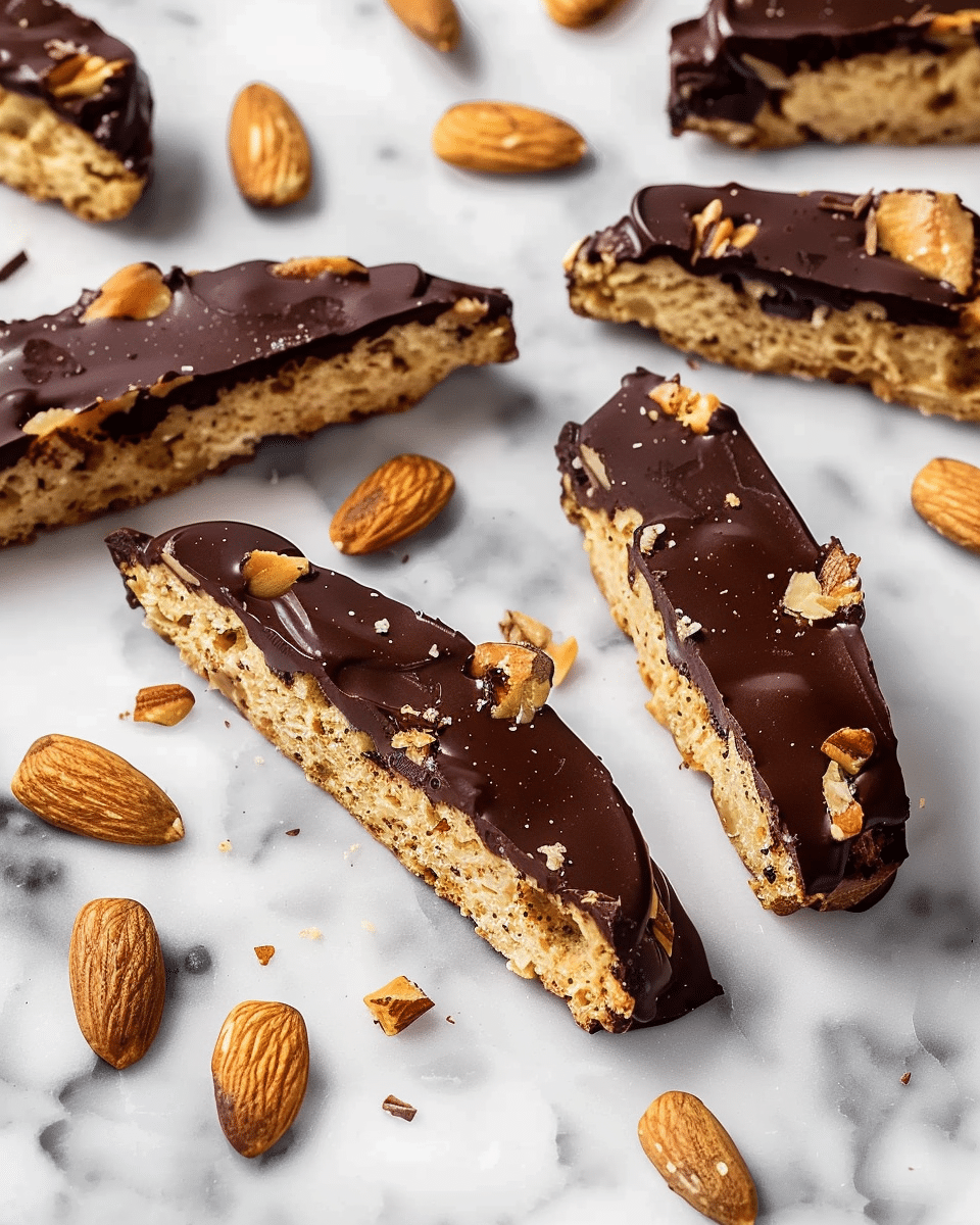 Dipped Chocolate Almond Biscotti