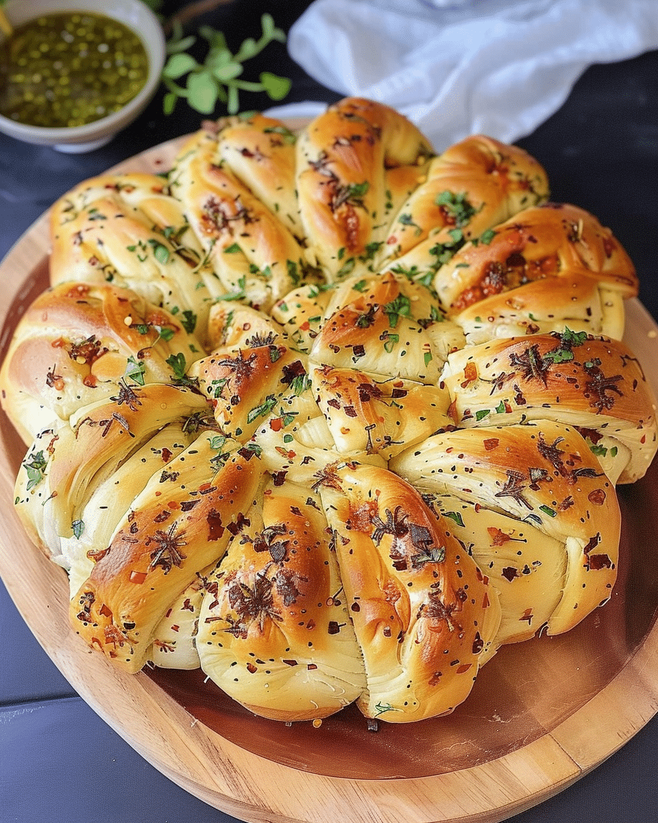 Eggless Garlic Star Bread