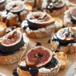 Fig and Goat Cheese Crostini with Balsamic Glaze